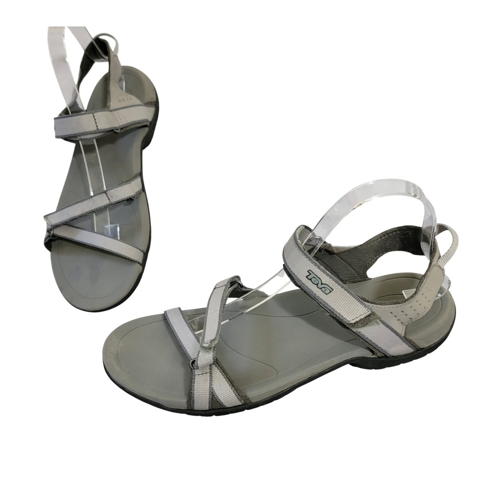Teva Verra Strappy Sport Hiking Sandals Womens 10 Grey 1006263